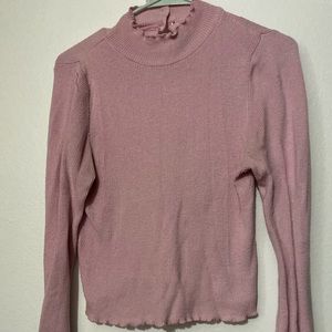 Light Pink Turtleneck Cropped Top XL